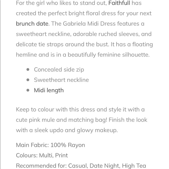 NWT faithful the brand Gabriela midi dress in traina floral print - Picture 5 of 8